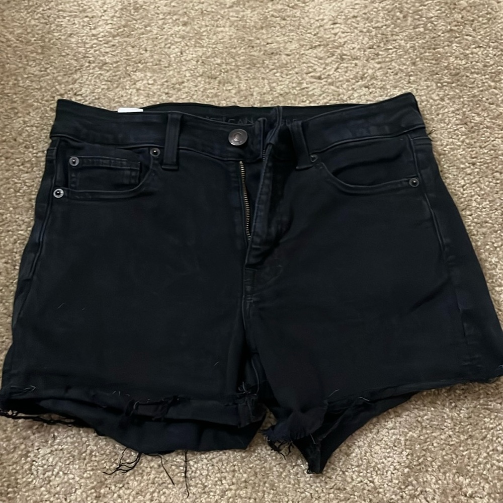 Women’s American eagle black jean shorts size 8
